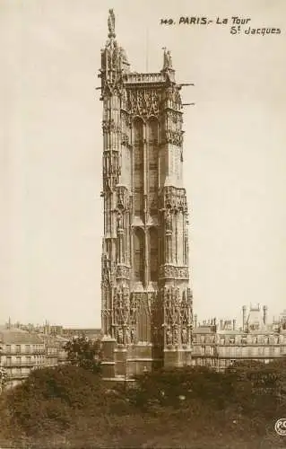 Postcard France Paris la tour St. Jacques
