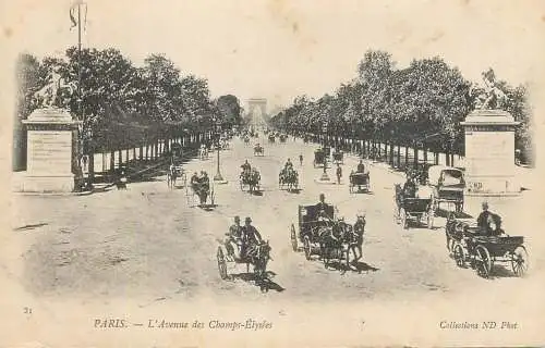 Postcard France Paris avenue des Champs Elysees