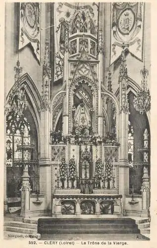 Postcard France Clery le trone de la vierge