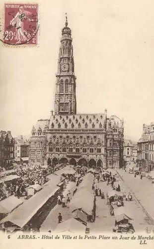 Postcard France Arras city hall