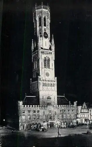 Belgium Brugge Le Beffroi illuminated