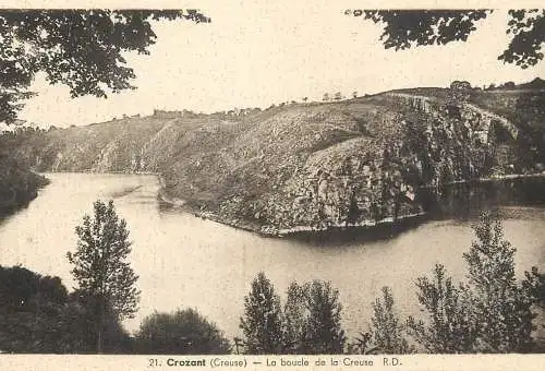 Postcard France Crozant la boucle de la Creuse