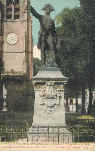 Postcard France Vendome statue de Rochambeau
