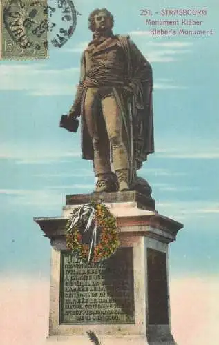 Postcard France Strasbourg Kleber monument
