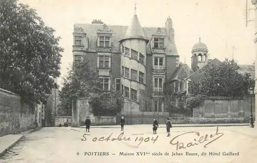 Postcard France Poitiers Hotel Gaillard