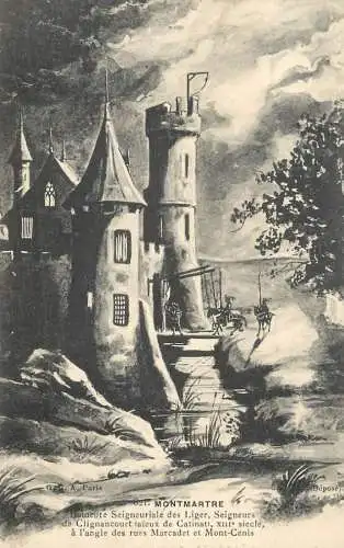 Postcard France Paris Montmartre castle