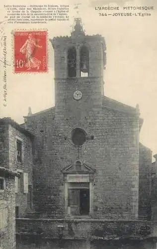 Postcard France Joyeuse church