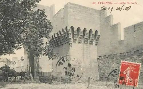Postcard France Avignon porte St. Roch