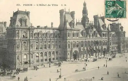 Postcard France Paris cityu hall