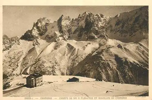 Postcard France Chamonix Mont Blanc ski chalet