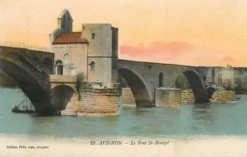 Postcard France Avignon le pont St. Benezet
