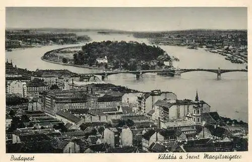 Hungary Budapest Margarethinsel panoramic view