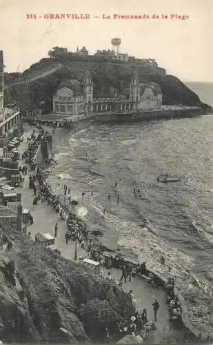 Postcard France Granville la promenade de la plage