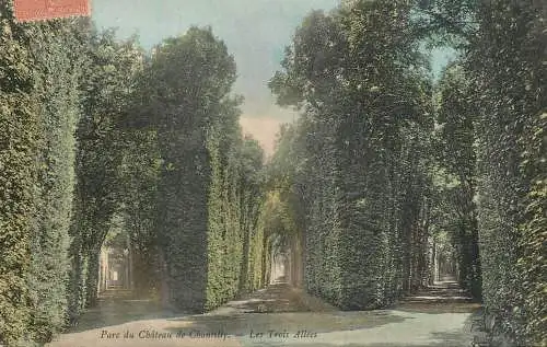 Postcard France Chantilly chateau parc