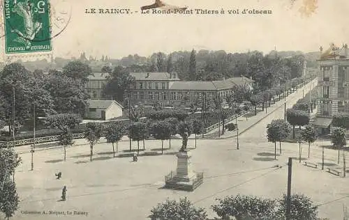 Postcard France le Raincy le rond point Thiers