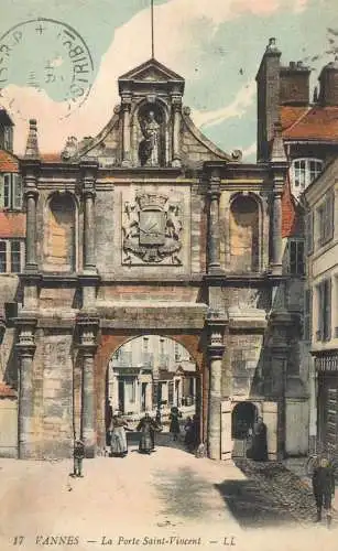 Postcard France Vannes Saint Vincent gate