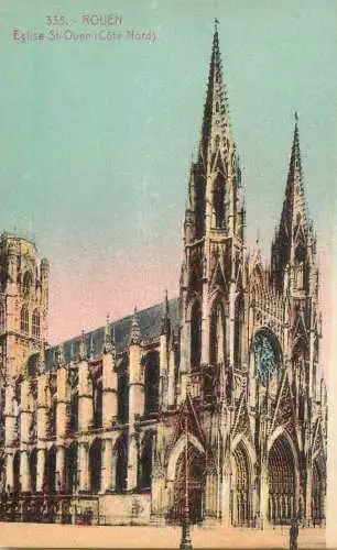 Postcard France Rouen St Quen church
