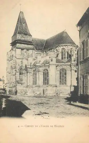 Postcard France chevet de l'eglise de houdan