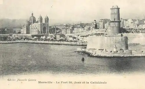 Postcard France Marseilles Fort St. Jean cathedrale