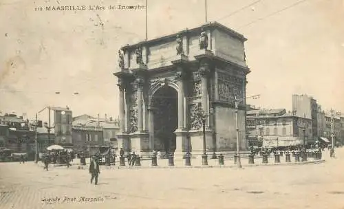 Postcard France Marseilles l'Arc de triomphe