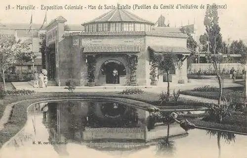 Postcard France Marseilles exposition coloniale Mas de Santo Estello