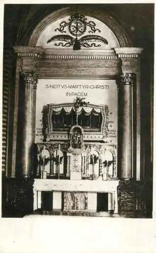 Slovakia Roznava Cathedral Saint Nicholas statue Main Altar detail