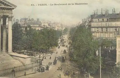 Postcard France Paris le boulevard de la Madeleine