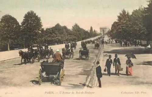 Postcard France Paris l'avenue de Bois de Boulogne