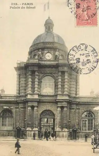 Postcard France Paris Senate Palace 1908