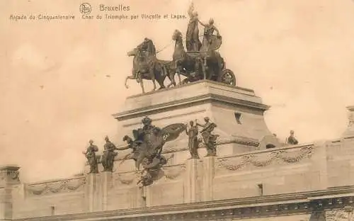 Postcard Belgium Bruxelles chariotte of triumph