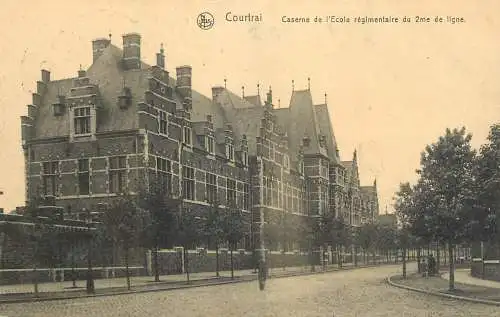 Postcard Belgium Courtrai caserne de l'ecole