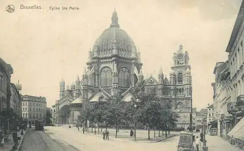 Postcard Belgium Bruxelles church Ste. Marie