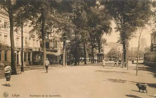 Postcard Belgium Liege boulevard de la Sauveniere