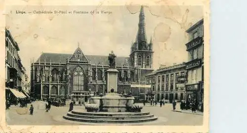 Postcard Belgium Liege cathedrale St. Paul