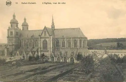 Postcard Belgium Brugge Saubt Hubert church