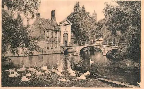Postcard Belgium Brugge entree du Beguinage