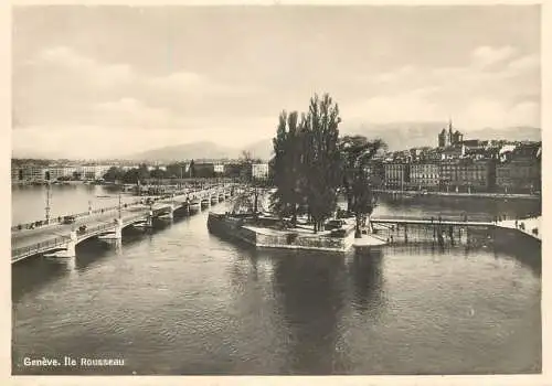Postcard Switzerland Genève Ile Rousseau