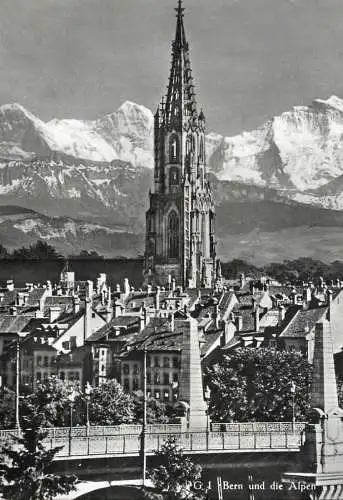 Postcard Switzerland Bern and the Alps
