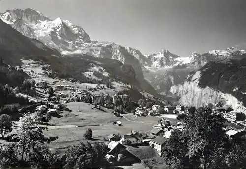 Postcard Switzerland Wengen Jungfrau ind Breithorn 1962