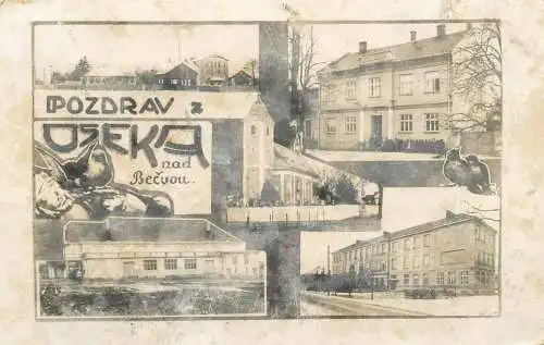 Czech Republic Osek nad Becvou vintage multi view