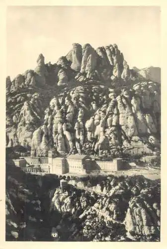 Postcard Spain Montserrat santuario aerial