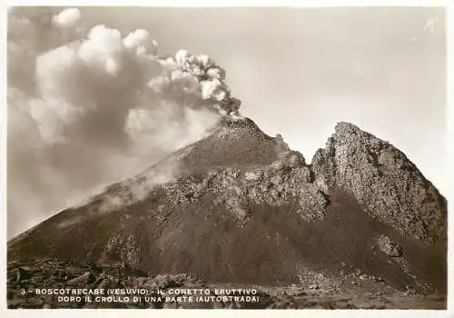 Postcard Italy Vesuvio durion eruption