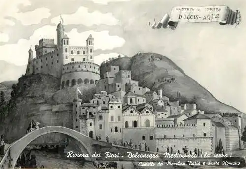 Postcard Italy Riviera dei Fiori Dolceacqua medievale