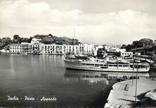 Postcard Italy Ischia harbour ships