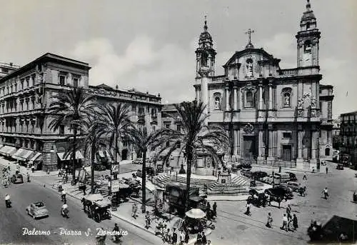 Postcard Italy Palermo San Domenico square