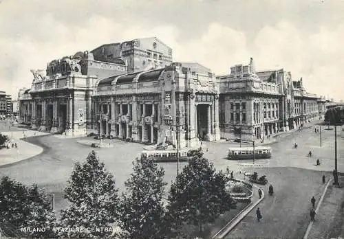 Postcard Italy Milano  central station