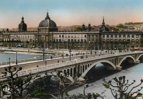 Postcard France Lyon pont Wilson Hotel Dieu