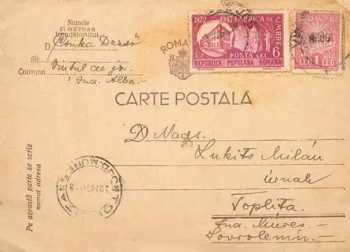Romania postal card Toplita 1948