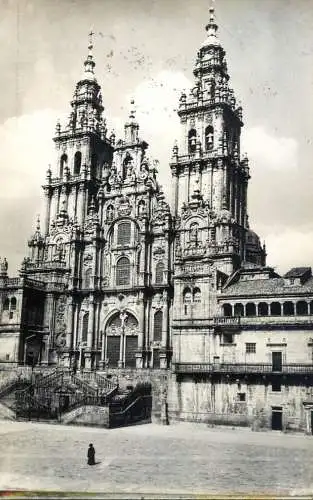 Postcard Spania Santiago de Compostella Obradoiro facade