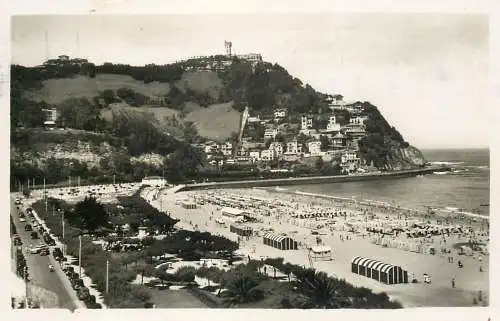 Postcard Spania San Sebastián gardens beach